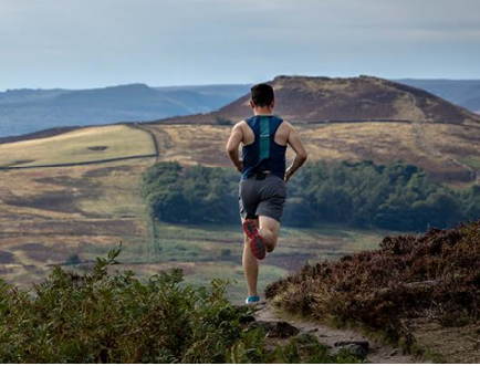 Man running in the hills